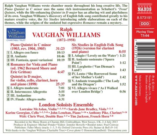 Opere cameristiche - CD Audio di Ralph Vaughan Williams - 2