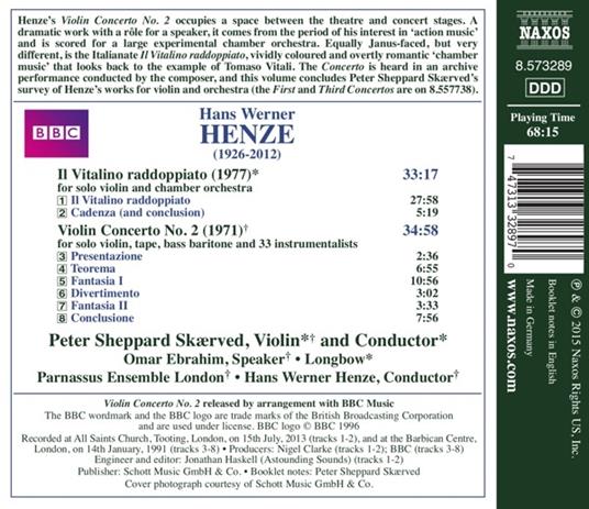 Concerto per violino n.2 - Il Vitalino raddoppiato - CD Audio di Hans Werner Henze - 2