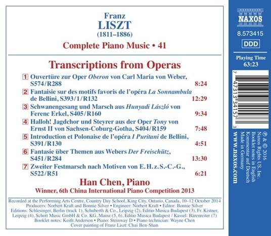 Opere per Pianoforte vol.41 - Trascrizioni Operistiche - CD Audio di Franz Liszt - 2