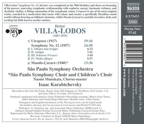 Sinfonia n.12 - Uirapurù - Mandu Çarará - CD Audio di Heitor Villa-Lobos,Sao Paulo Symphony Orchestra - 2