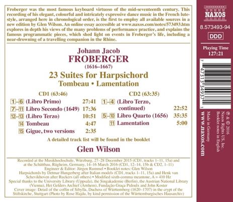 23 suites per clavicembalo. Libro Primo - CD Audio di Johann Jacob Froberger - 2