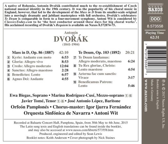 Te Deum op.103 - Messa in Re op.86 - Antonin Dvorak - CD | IBS