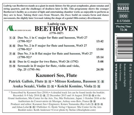 Musica da camera per flauto vol.1 - CD Audio di Ludwig van Beethoven,Kazunori Seo - 2