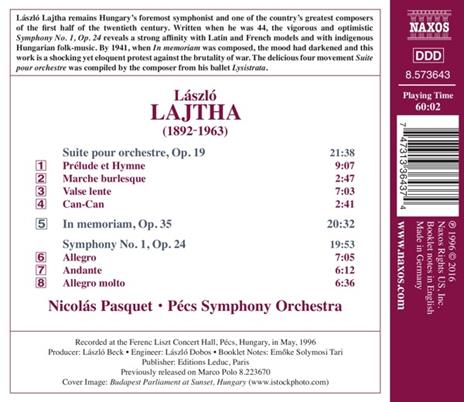 Opere orchestrali vol.1 (Integrale) - CD Audio di Lajtha Laszlo - 2