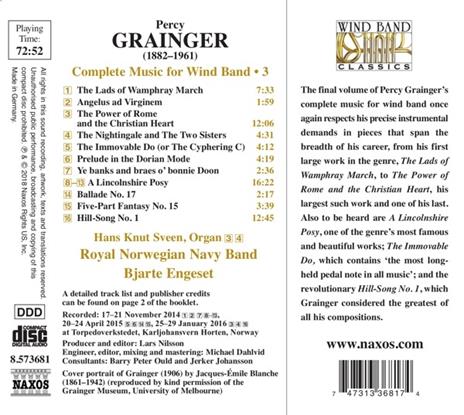 Musica completa per orchestra di fiati vol.3 - CD Audio di Percy Grainger,Bjarte Engeset - 2