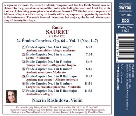 24 Etudes-Caprices op.64 vol.1 nn.1-7 - CD Audio di Emile Sauret,Nazrin Rashidova - 2