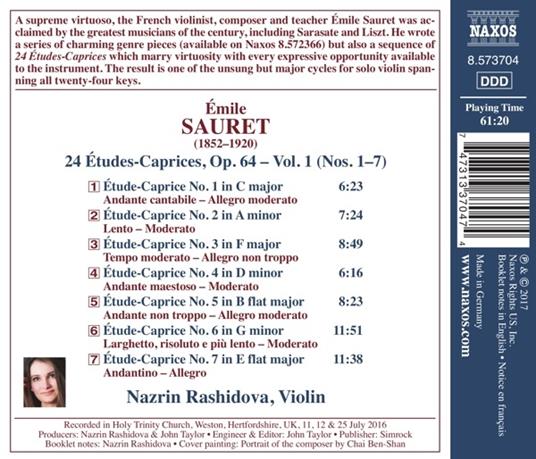 24 Etudes-Caprices op.64 vol.1 nn.1-7 - CD Audio di Emile Sauret,Nazrin Rashidova - 2