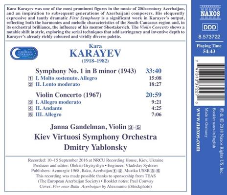 Sinfonia n.1 - Concerto per violino - CD Audio di Dmitri Yablonsky,Kara Karayev - 2