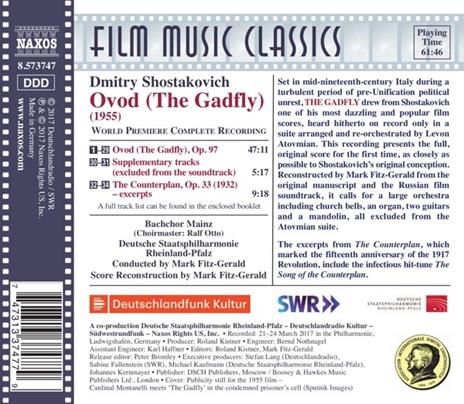 The Gadfly (Colonna sonora) - CD Audio di Dmitri Shostakovich,Mark Fitz-Gerald - 2