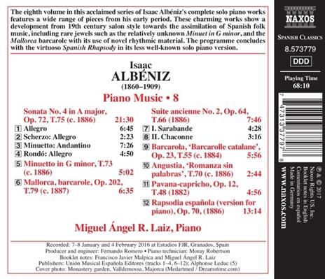 Opere per pianoforte integrali vol.8 - CD Audio di Isaac Albéniz,Miguel Angel R. Laiz - 2