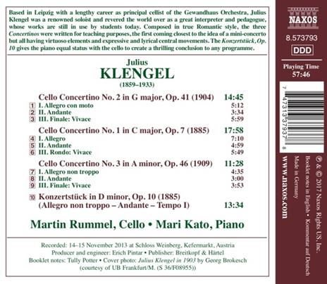 Concertini per violoncello n.1, n.2, n.3 - Konzertstück op.10 - CD Audio di Julius Klengel,Martin Rummel - 2