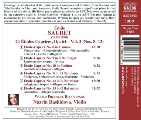 24 studi e capricci op.64 vol.2 n.8, n.9, n.10, n.11, n.12, n.13 - CD Audio di Emile Sauret,Nazrin Rashidova - 2