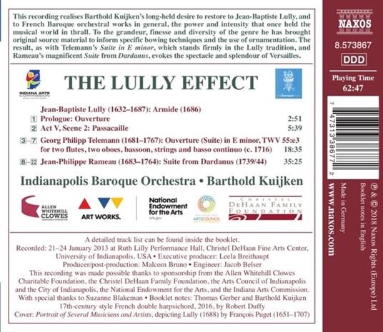 The Lully Effect - Armida. Prologue - Passacaille atto V, scena 2 - CD Audio di Jean-Baptiste Lully,Barthold Kuijken - 2