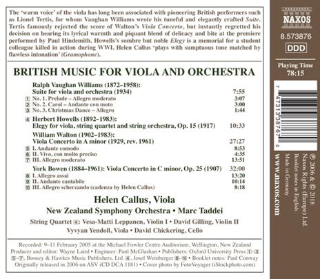 Suite per viola e orchestra - CD Audio di Ralph Vaughan Williams,New Zealand Symphony Orchestra,Helen Callus - 2
