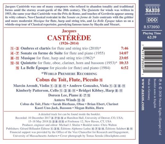 Musica completa per flauto vol.2 - CD Audio di Jacques Castérede,Cobus du Toit - 2