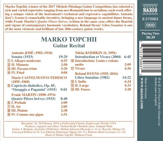 Guitar Recital - Marco Topchii - Laureate Series - CD Audio di Marko Topchii - 2