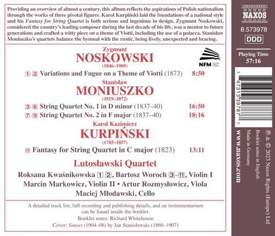 Fantasy For String Quartet In C Major - CD Audio di Karol Kurpinski,Lutoslawski Quartet - 2