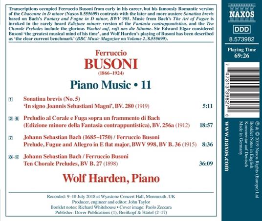 Opere per pianoforte vol.11 - CD Audio di Ferruccio Busoni - 2