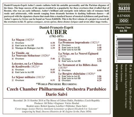 Ouvertures - CD Audio di Daniel-François-Esprit Auber,Czech Chamber Philharmonic Orchestra - 2