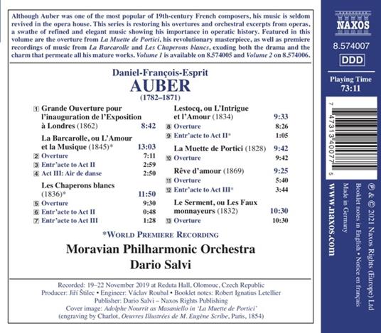 Ouvertures, Vol.3 - CD Audio di Daniel-François-Esprit Auber - 2