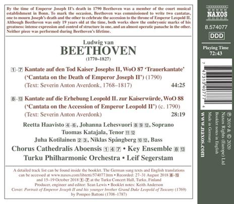 Cantata On The Death Of Emperor Joseph II - CD Audio di Ludwig van Beethoven - 2