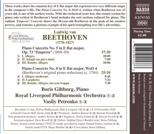 Piano Concerto No. 5 - CD Audio di Ludwig van Beethoven,Boris Giltburg - 2