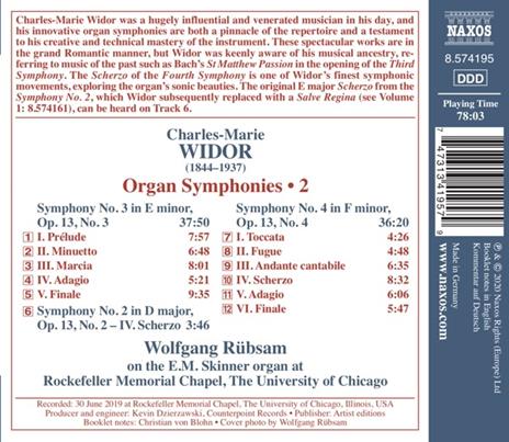 Organ Symphonies, Vol. 2 - CD Audio di Charles-Marie Widor - 2