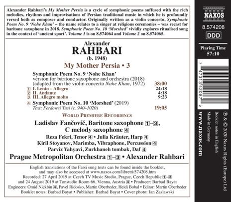 My Mother Persia Vol.3. Poemi sinfonici n.9, n.10 - CD Audio di Alexander Rahbari - 2