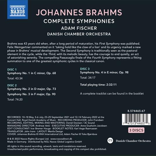 Complete Symphonies - CD Audio di Johannes Brahms,Adam Fischer - 2