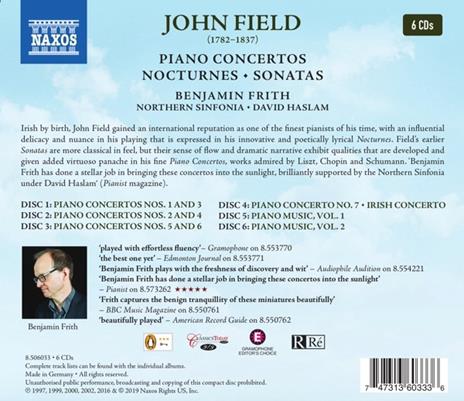 Concerti per pianoforte - Notturni - Sonate - CD Audio di John Field,Benjamin Frith,Northern Sinfonia - 2
