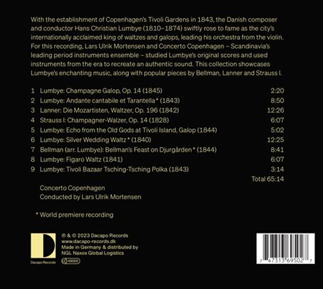 Champagne! The Sound Of Lumbye And His Idols - CD Audio di Lars Ulrik Mortensen,Concerto Copenhagen - 2