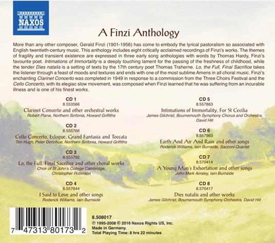 A Finzi Anthology - CD Audio di Gerald Finzi - 2