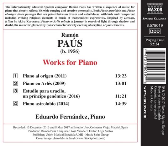 Opere per pianoforte - CD Audio di Eduardo Fernandez,Ramón Paus - 2