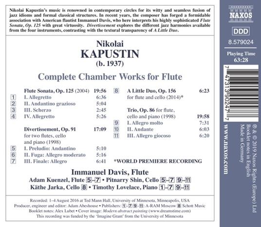 Musica da camera completa per flauto - CD Audio di Nicolai Kapustin - 2