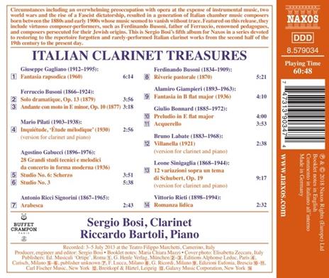 Italian Clarinet Treasures - CD Audio di Sergio Bosi - 2