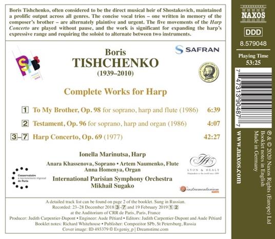 Musica per arpa - CD Audio di Boris Tishchenko,Ionella Marinutsa - 2