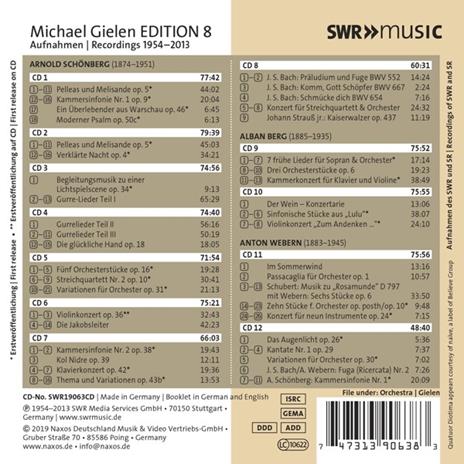 Michael Gielen Edition vol.8. Schönberg - Berg - Webern (1954–2013) - CD Audio di Michael Gielen - 2