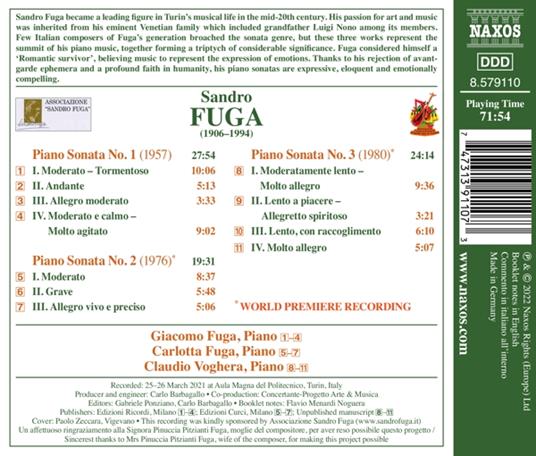 Piano Sonatas Nos. 1-3 - CD Audio di Sandro Fuga - 2