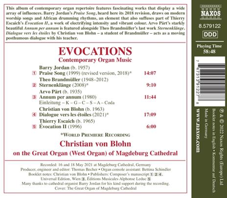 Evocations. Contemporary Organ Music - CD Audio di Christian von Blohn - 2