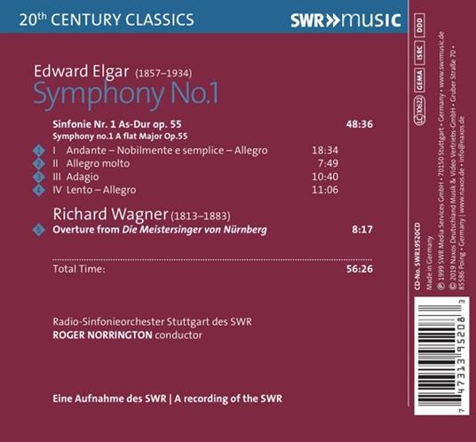 Sinfonia n.1 op.55 - CD Audio di Edward Elgar,Roger Norrington,Radio Symphony Orchestra Stoccarda - 2