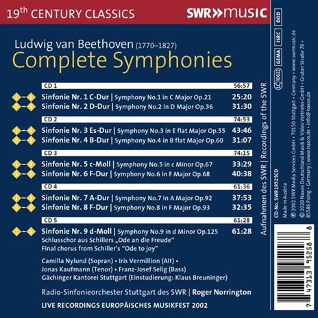 Complete Symphonies - CD Audio di Ludwig van Beethoven,Roger Norrington - 2