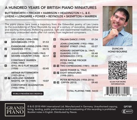 A Hundred Years of British Piano Miniatures - CD Audio di Duncan Honeybourne - 2