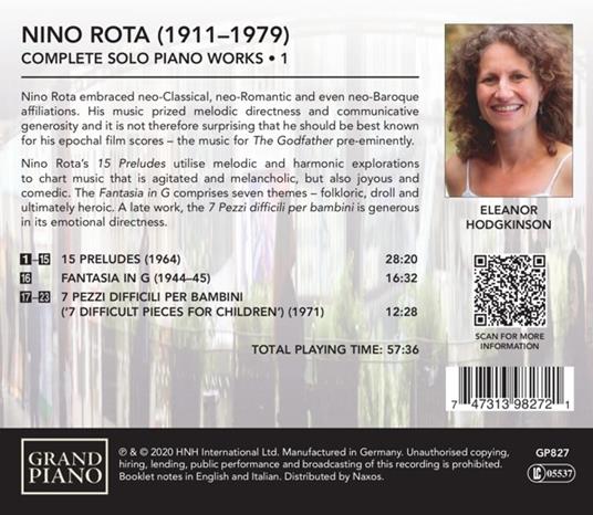 Musica per pianoforte completa vol.1 - Nino Rota - CD | IBS