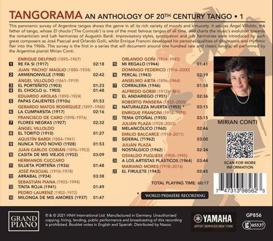 Tangorama - An Anthology of 20th century Tango, Vol.1 - CD Audio di Mirian Conti - 2