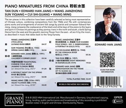 Piano Miniatures from China - CD Audio di Edward Han Jiang - 2