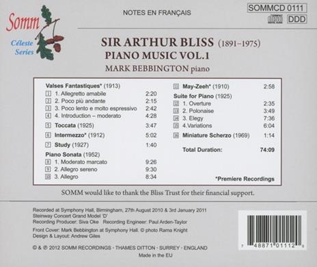 Complete Piano Music vol. - CD Audio di Sir Arthur Bliss - 2