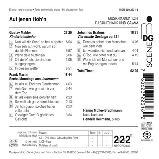 Auf Jenen Hoh'N - CD Audio di Hanno Muller-Brachmann - 2