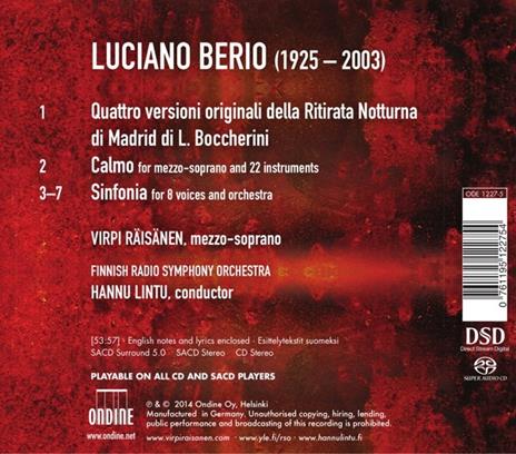 Sinfonia - Calmo - Ritirata Notturna Di Madrid - SuperAudio CD ibrido di Luciano Berio - 2