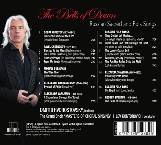 The Bells of Dawn. Canti sacri e popolari della tradizione russa - CD Audio di Dmitri Hvorostovsky - 2