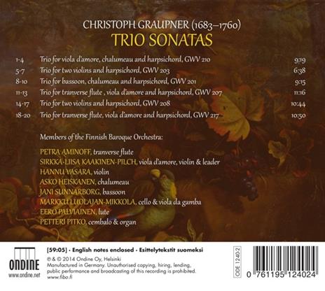 Sonate a tre - CD Audio di Johann Christoph Graupner - 2
